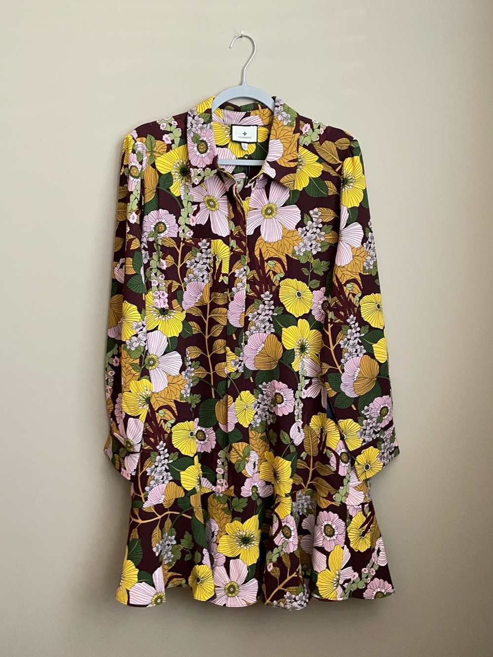 Tuckernuck NWT retro floral crepe Callahan shirt dress boho maximalist sz XL - Picture 13 of 13